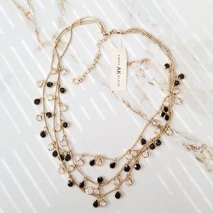 Anne Klein Beacon Gold Tone Crystal Necklace